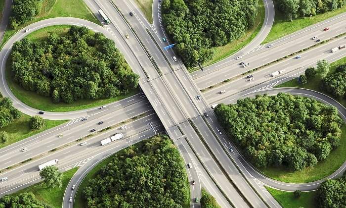 Vista erea de una autopista