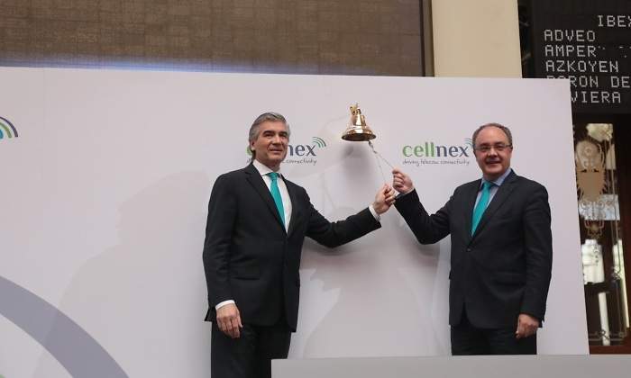 Francisco Reynes y Tobias Martinez en la salida a bolsa de Cellnex