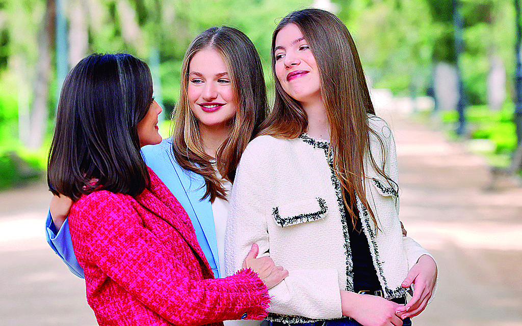Con sus hijas, Leonor y Sofía