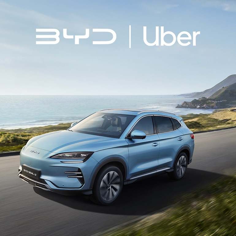 Uno de los últimos modelos de BYD. Creen que su amplia gama satisfará los deseos de los conductores de Uber de cualquier mercado
