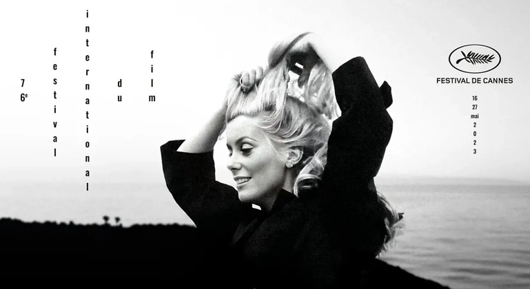 Cartel del Festival de Cannes 2023 con la imagen en homenaje a Catherine Deneuve