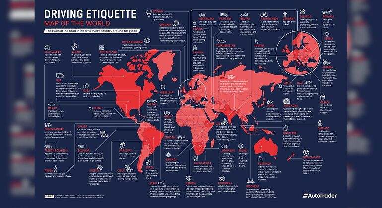 Mapa de las normas de circulación más extrañas