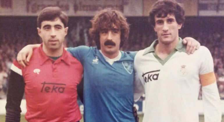Pedro Alba, Manolo Preciado y Quique Setién