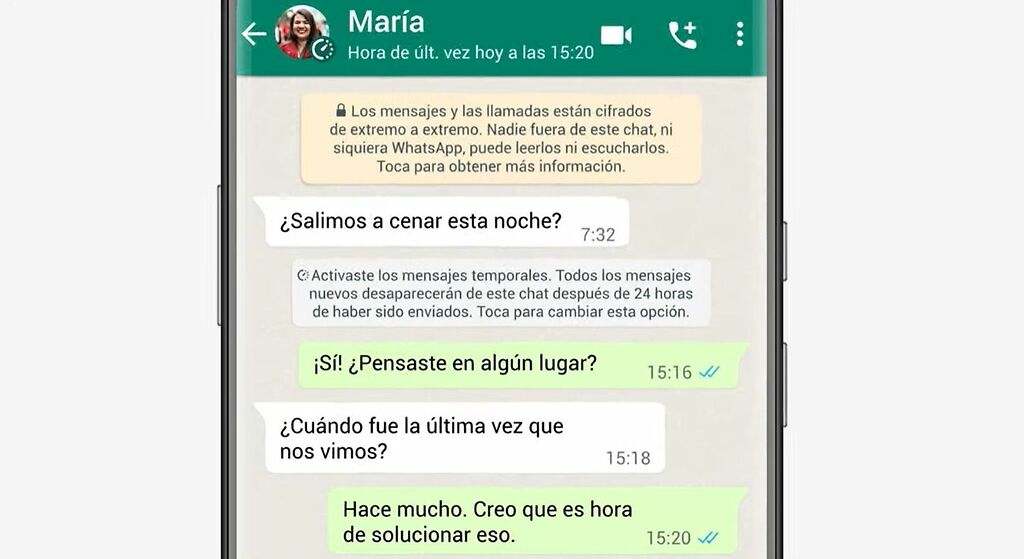 Enviar mensajes temporales