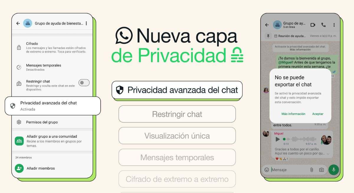 ¿Qué significa "se activó la privacidad avanzada" en los chats de Whatsapp?