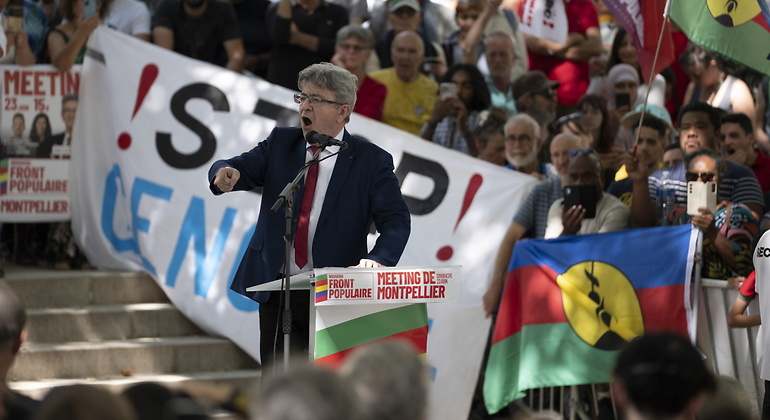 Jean-Luc Melenchon durante un Mitin para las elecciones legislativas (Bloomberg)