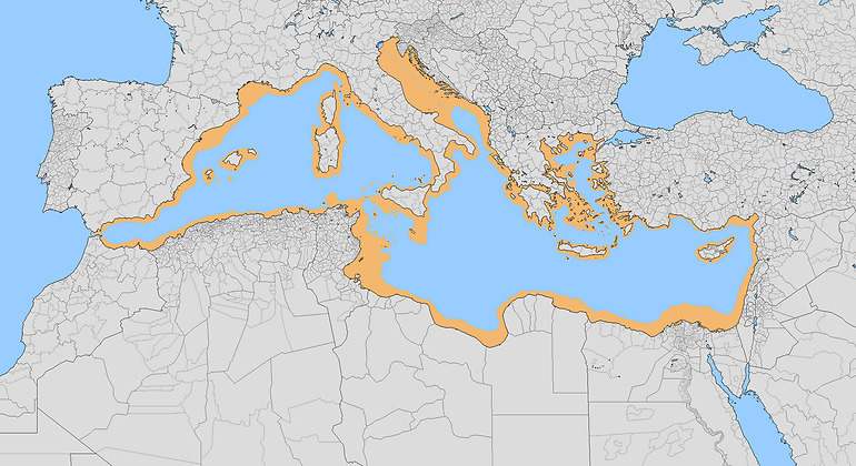 Terreno ganado al mar con el proyecto de Atlantropa