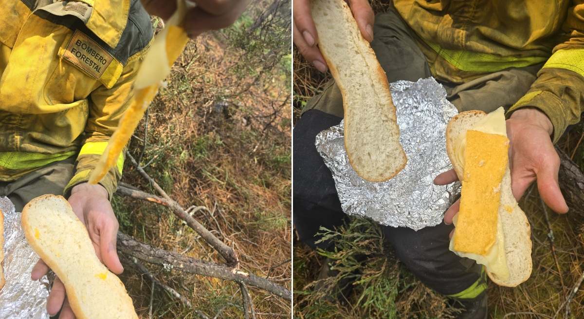 Un bombero forestal publica una fotografía de la comida que les dan para pasar la jornada y las redes estallan: "Somos los primeros que sabemos que la cosa está muy difícil, pero..."