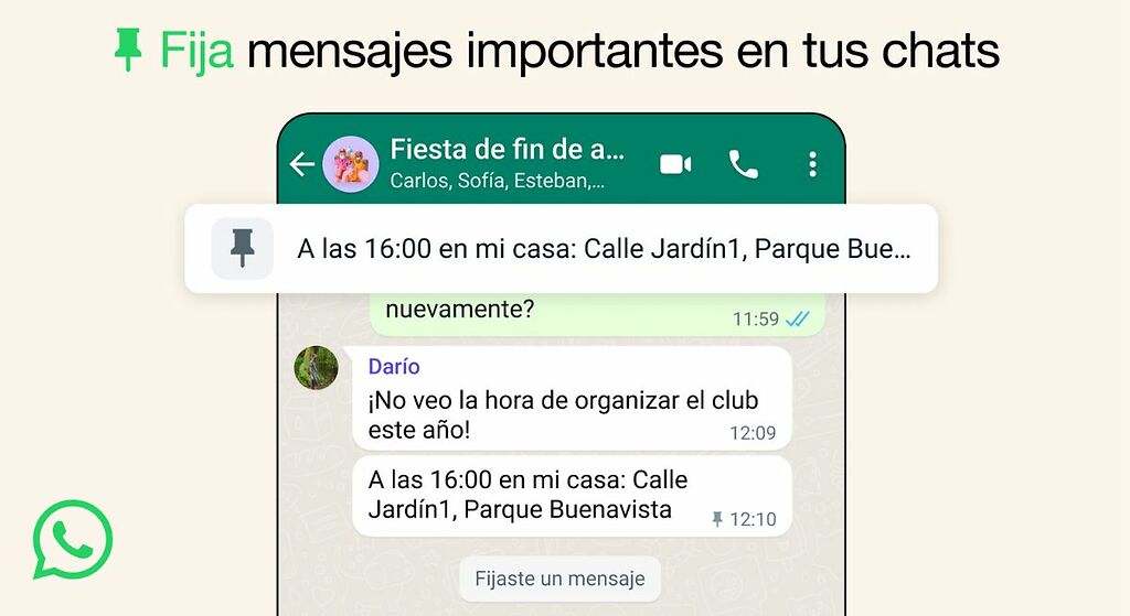 Fijar mensajes