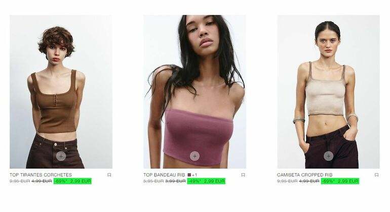 Tops rebajados de Zara. / Foto: Zara