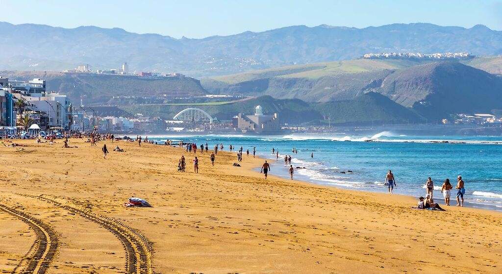 Playa de Las Canteras, en Las Palmas de Gran Canaria