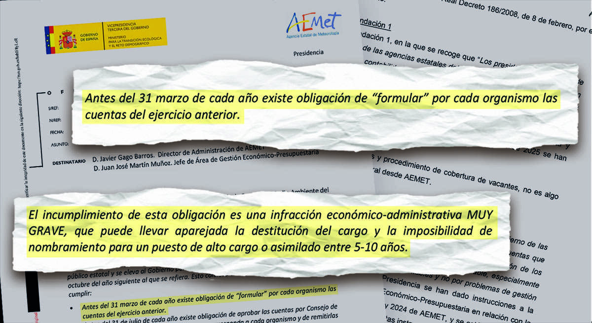 El Gobierno lanza una alerta a la Aemet por una infracción económica "muy grave"