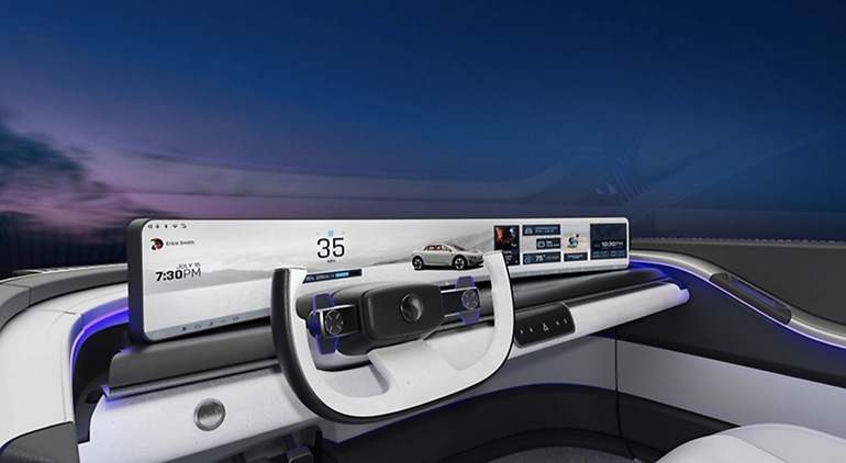 No se conoce oficialmente el interior del B10, pero presumiblemente la plataforma de Qualcomm será capaz de manejar una pantalla para el conductor otra central y una tercera para el pasajero