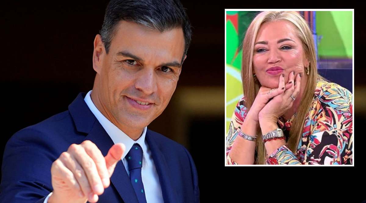 El presidente Pedro Sánchez recibe "un beso" de Belén Esteban en directo y  esta es su reacción