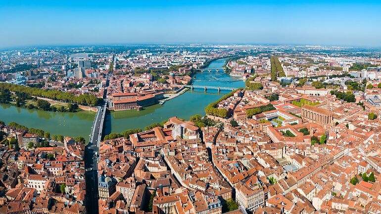 Vista aérea de la ciudad de Toulouse
