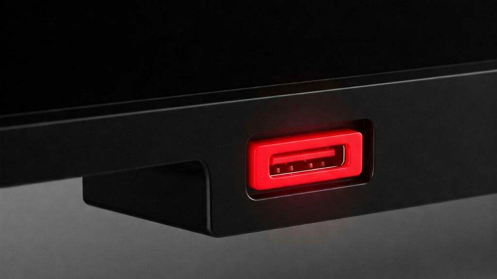 Puerto USB color rojo