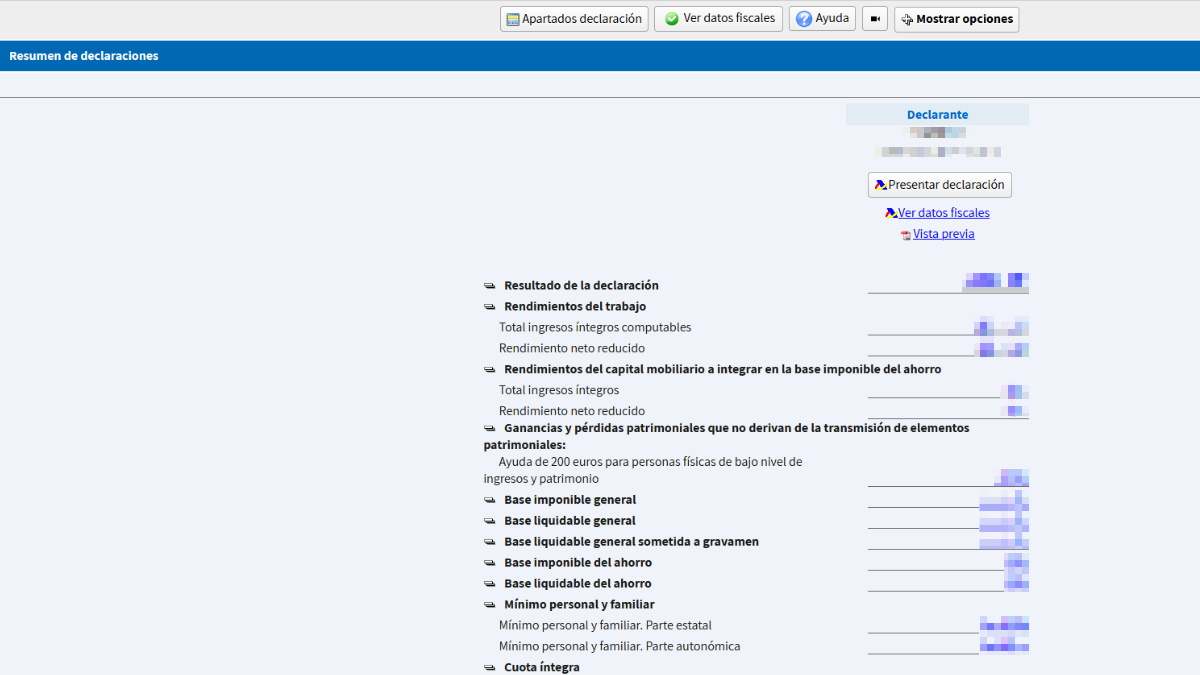Consulta el resultado inicial de la declaración