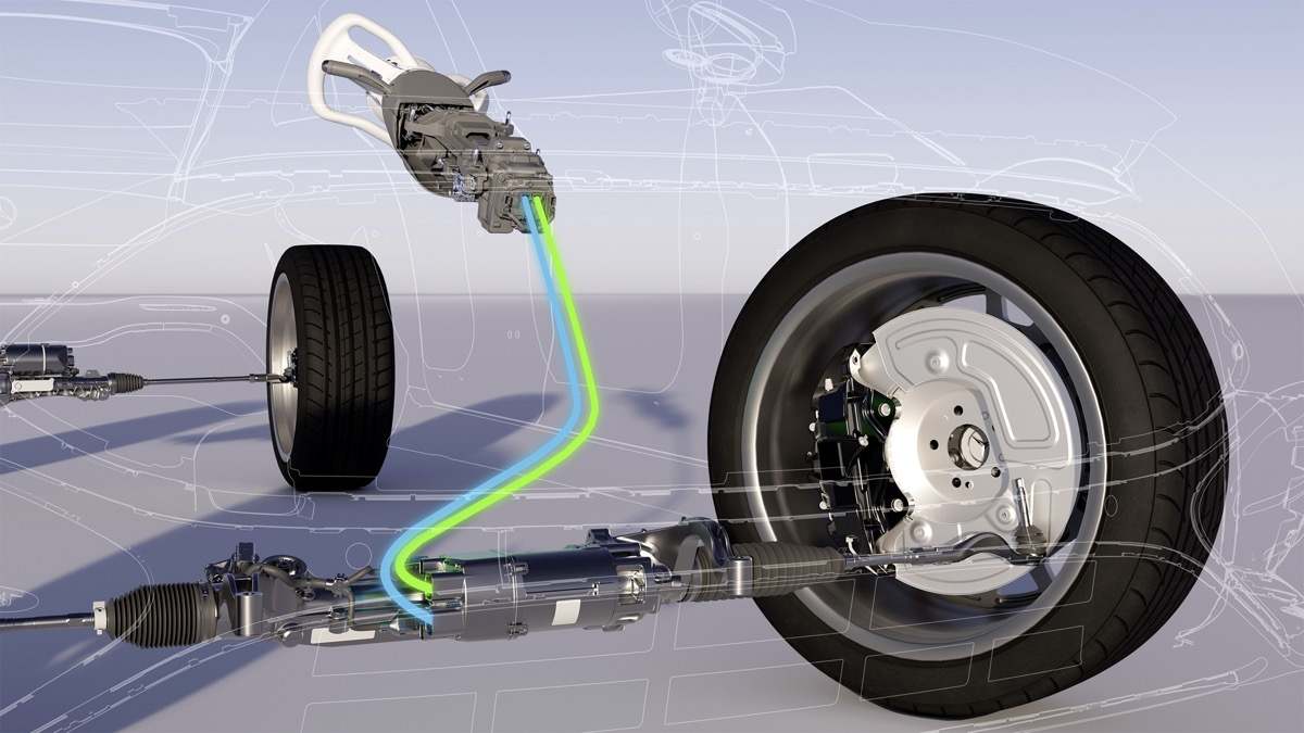 Como el volante de un videojuego (o los mandos de un avión): girar el volante no moverá la dirección, sino una muestra de las intenciones del conductor, que un ordenador transformará en órdenes para un actuador eléctrico