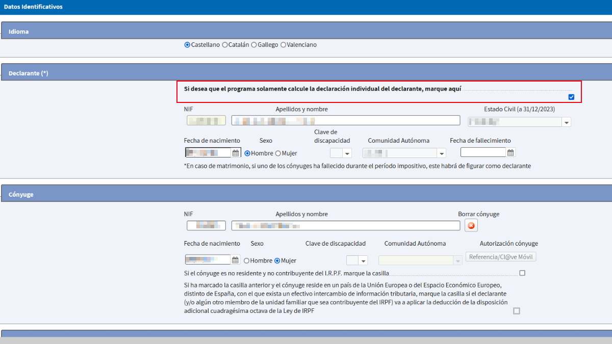 Selecciona el tipo de tributación