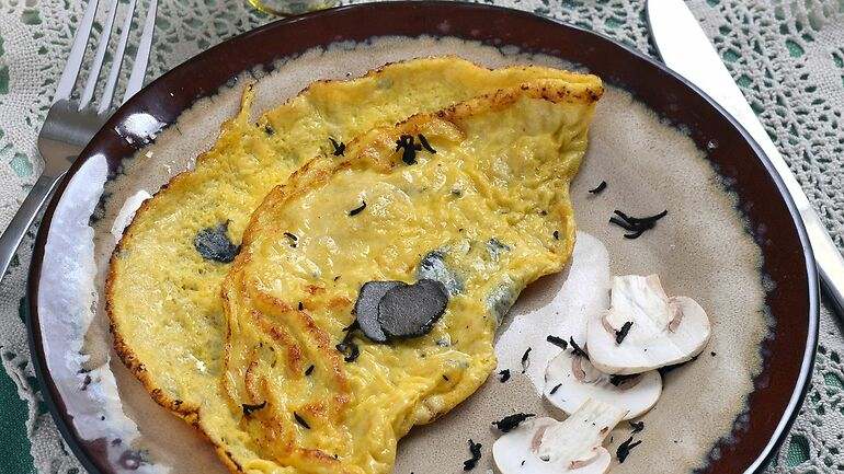 Huevos revueltos con trufa