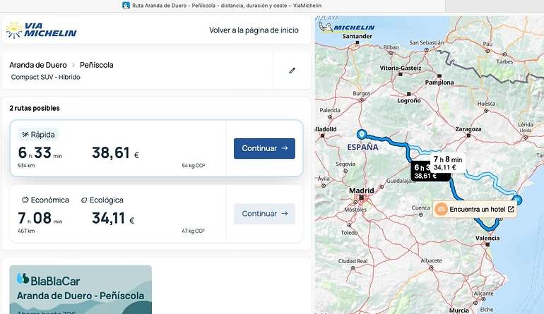 Rutas económicas o rápidas: vale, ¿qué navegador no lo ofrece?