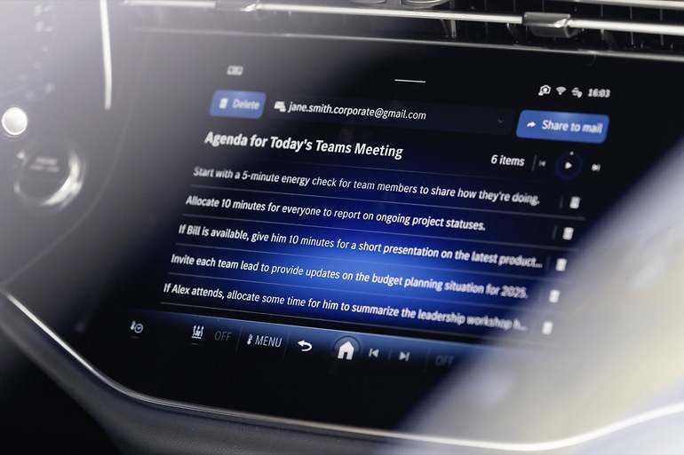 Mercedes permite que dictes ideas a la inteligencia artificial las ordene, dé forma y se pueda difundir directamente por correo electrónico