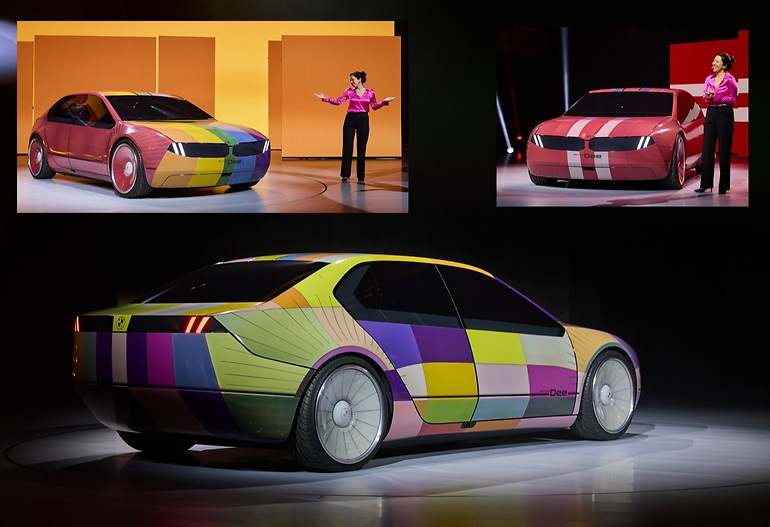 El prototipo BMW i Vision Dee, capaz de cambiar de colores y de patrones de diseño