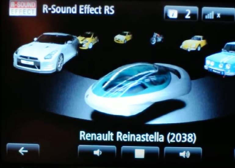 El equipo R-Sound de Renault permitía a los eléctricos recrear sonidos en el interior que emulaban desde naves espaciales a deportivos… de Nissan incluidos, como el GT-R