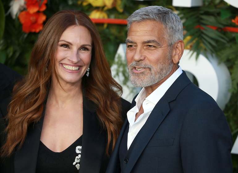 George Clooney y Julia Roberts en la presentación de 'Ticket to paradise'.