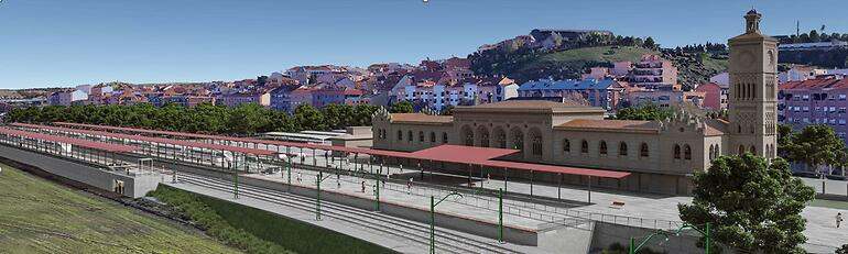 Simulación de la futura estación de Toledo una vez ampliada. / Foto: Mitms