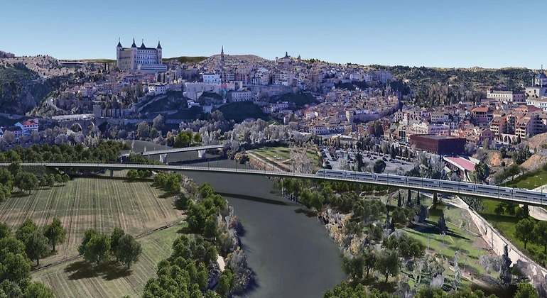 Propuesta de viaducto ferroviario sobre el río Tajo.