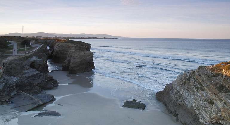Playa de As Catedrais en bajamar