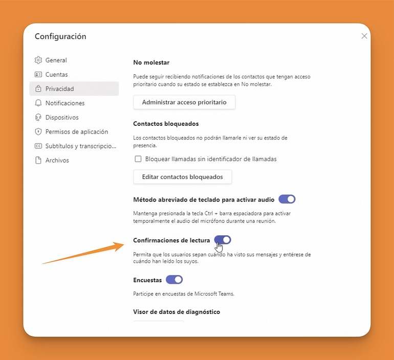 Las opciones de privacidad de Teams