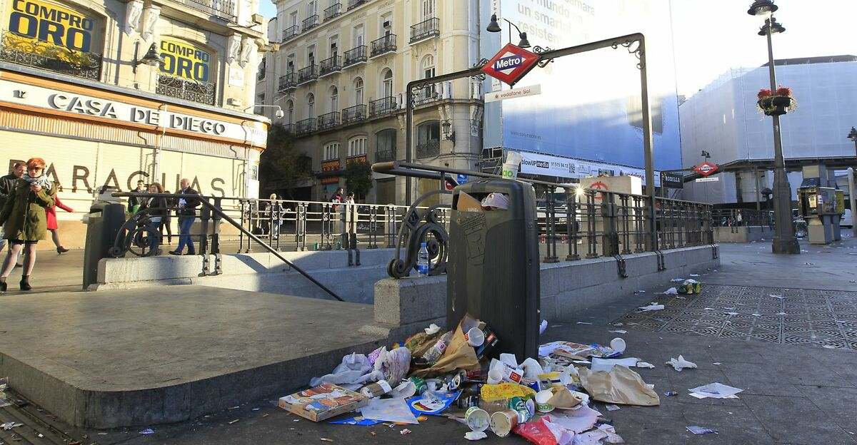 Madrid se llena de basura