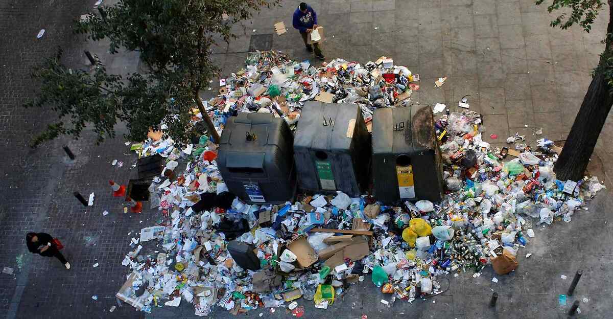 Madrid se llena de basura