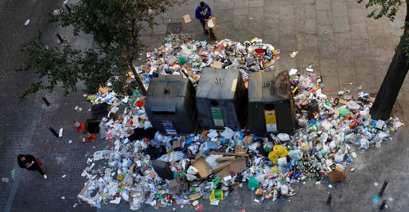 Madrid se llena de basura