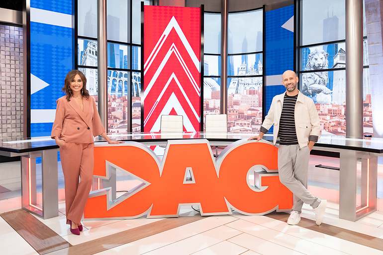 Marta Flich y Gonzalo Miró en el plató de 'Directo al grano'