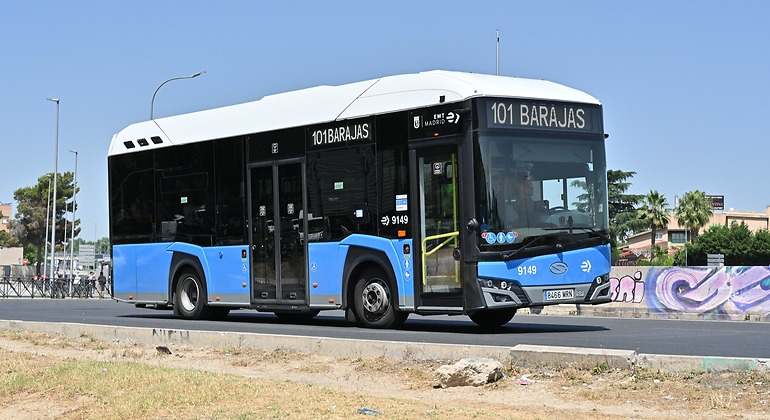 Solaris Urbino 9LE Electric prestando servicio en la línea 101 de EMT Madrid. / Foto: BusesMadrid
