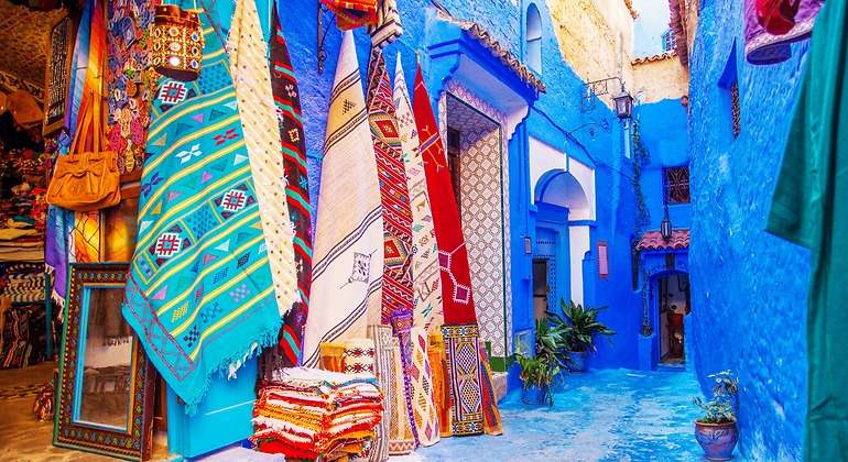 Calle azul de Chefchaouen