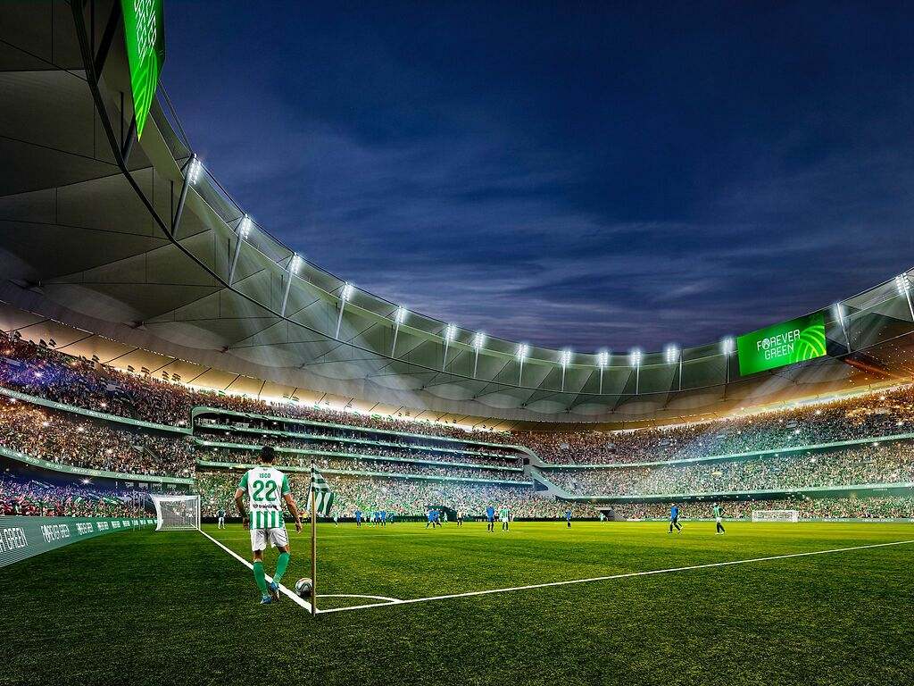 Nuevo Estadio Benito Villamarín - interior, noche