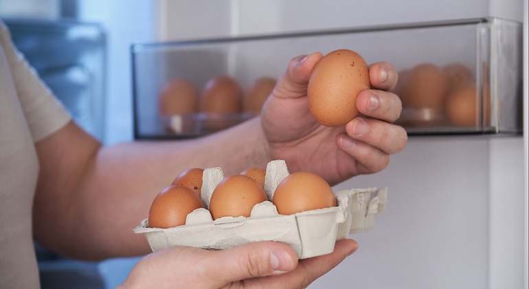 Huevos en el frigorífico - puerta