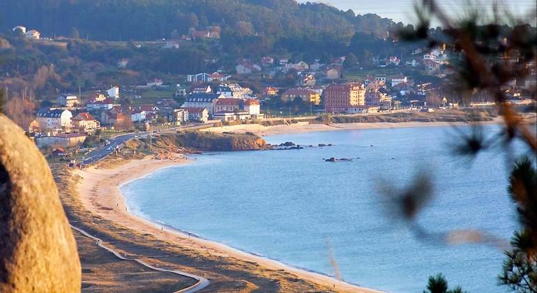 La costa de la playa de la Lanzada en Pontevedra