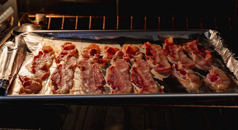 Beicon en el horno