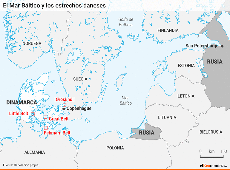 Mapa Báltico chokepoints comercio petróleo