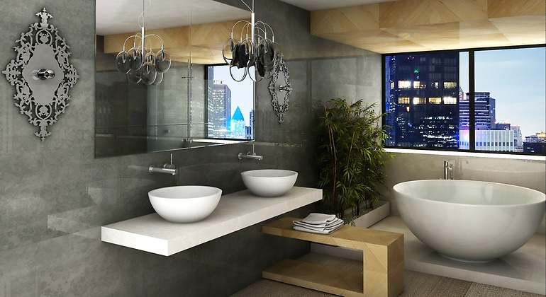 Baño moderno con lavabo. / Foto: Dreamstime