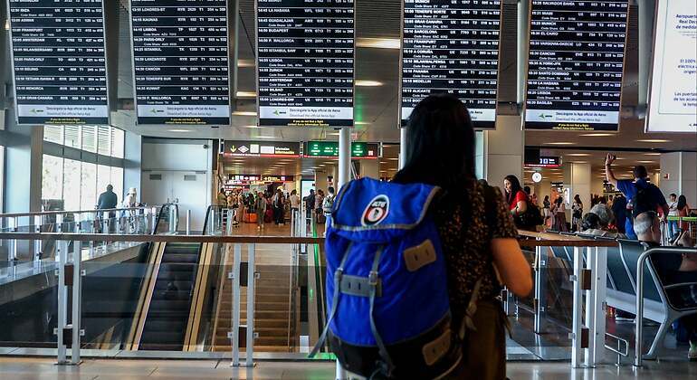 Turista en el aeropuerto