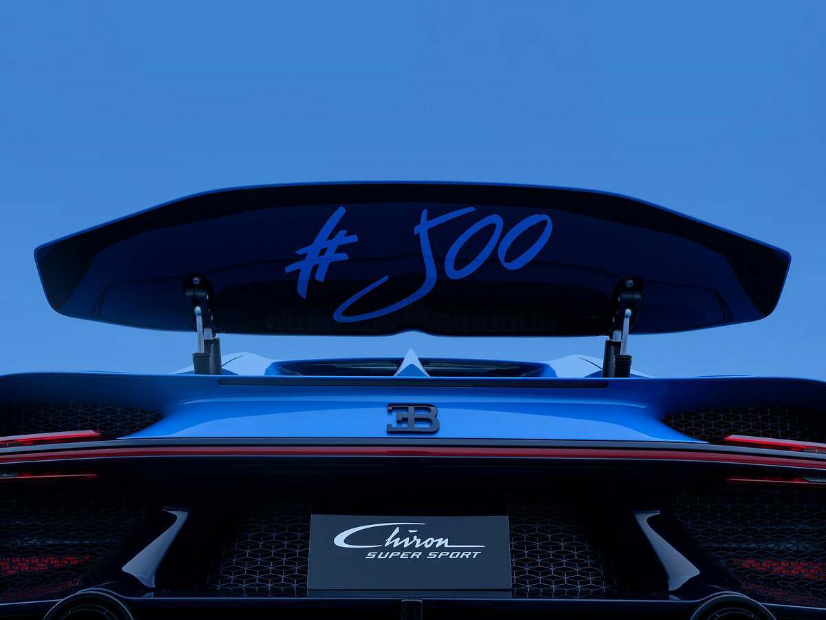 El número 500 de esta última versión decora parte de este Bugatti Chiron Super Sport L´Ultime.