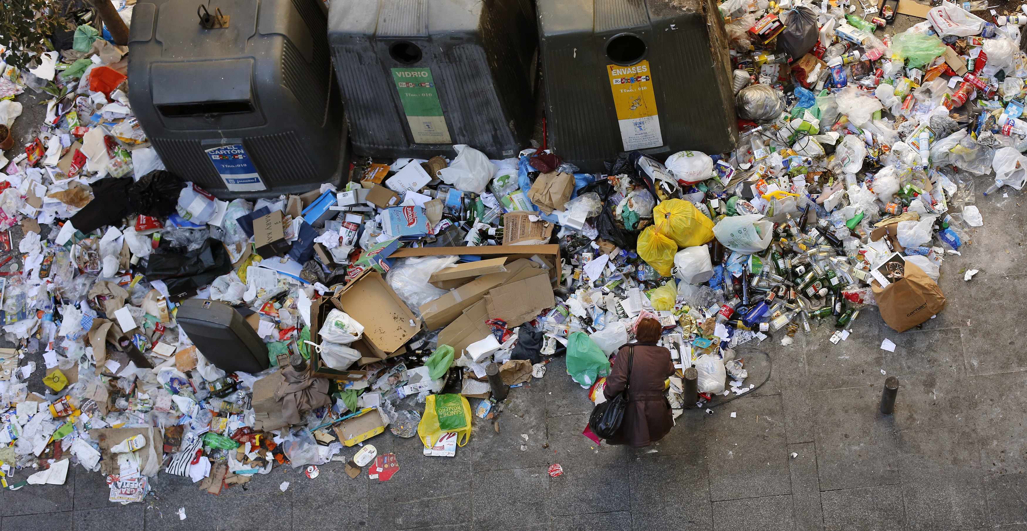 Madrid se llena de basura