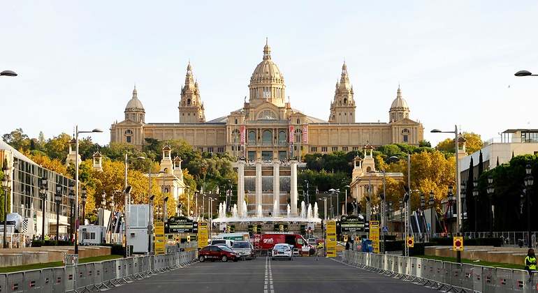 Circuito de Montjuic preparado para una carrera de Rally