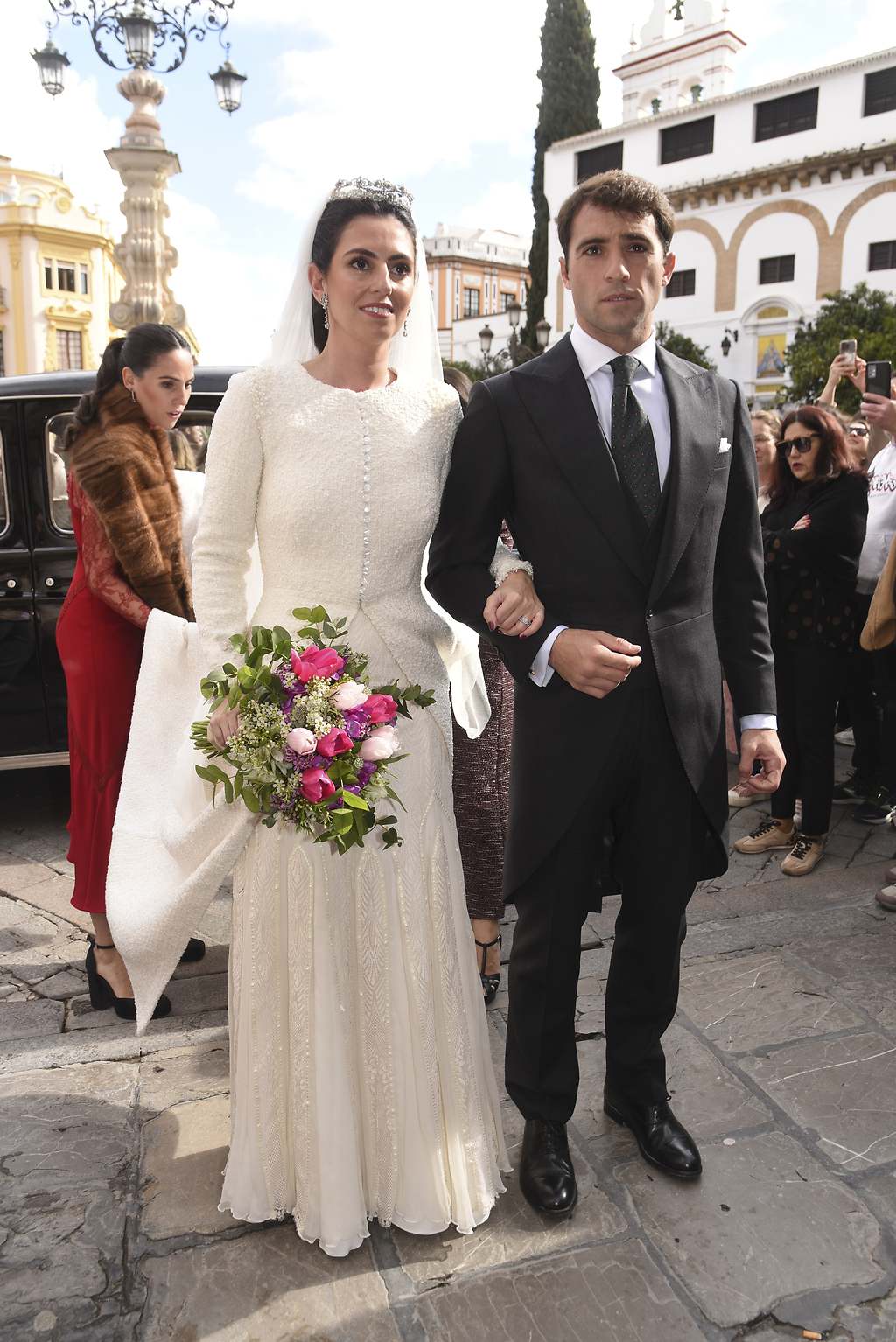 Los detalles del vestido de la novia